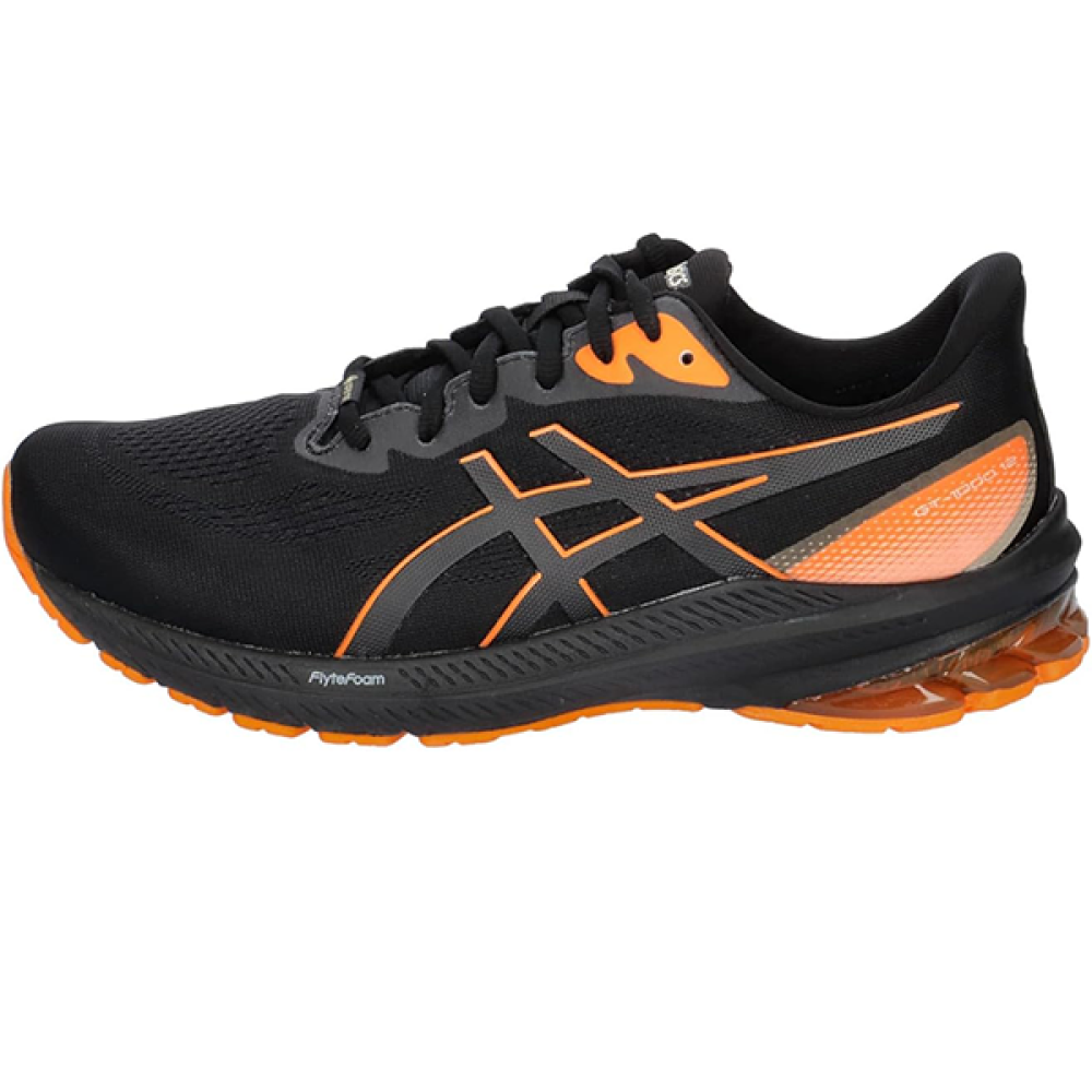 ASICS GT-1000 12 Men's Running Shoe Black and Orange E-SEVEN STORE