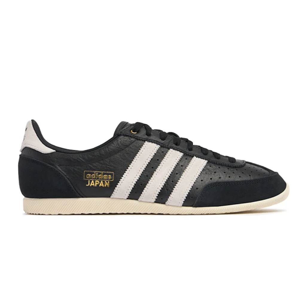 Adidas Japan Unisex Flat Shoes Black with White Stripes
