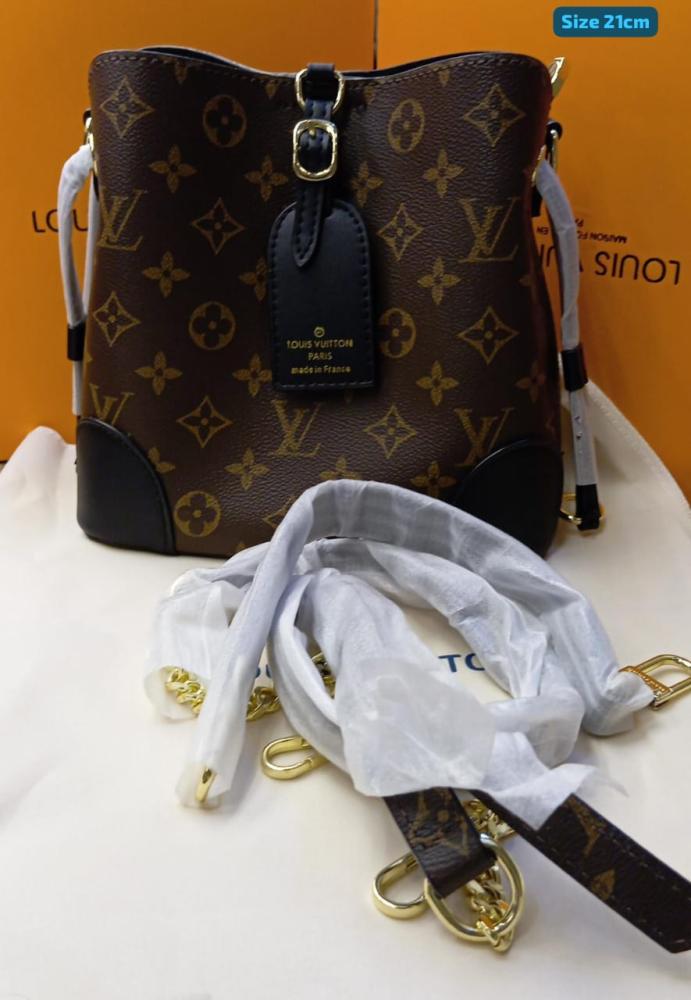 Louis Vuitton Monogram Small Pocket Bag, Brown with Black Details