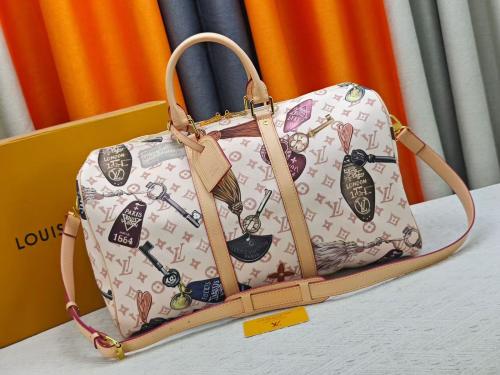 حقيبة كبيرة لويس فيتون سبيدي 45سم بلون أبيض - E-SEVEN STORE