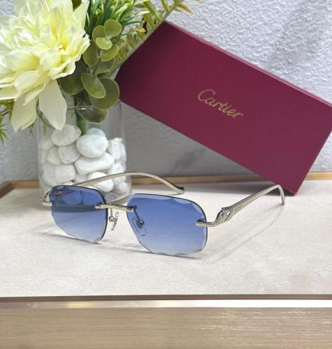 Panthère de Cartier square sunglasses with a metal frame in blue