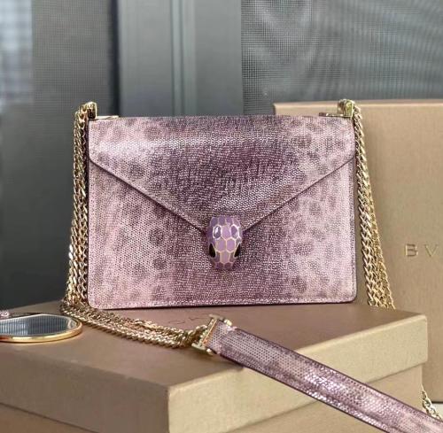 Bvlgari Sprinty Forever Snake Print Bag in Pink - E-SEVEN STORE
