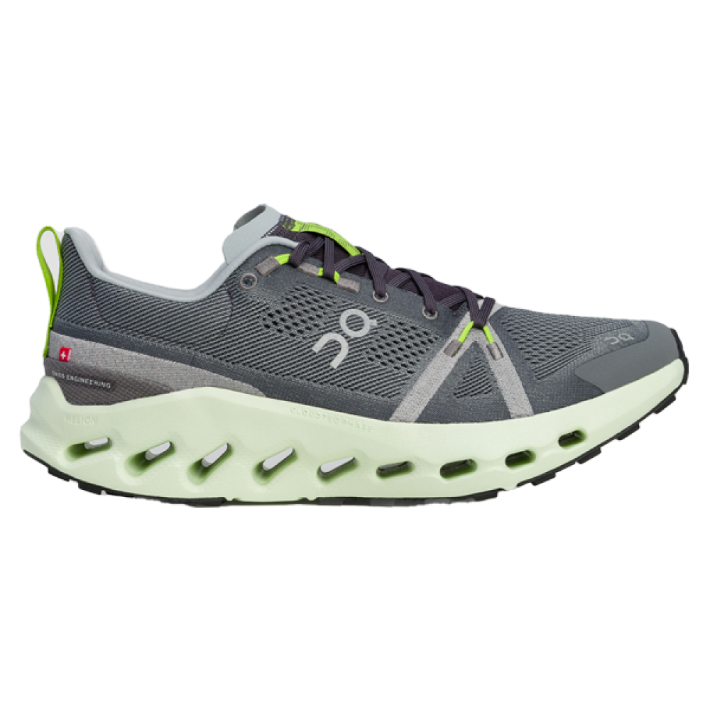 Cloud Surfer On Running Shoes Dark Grey Light Green - E