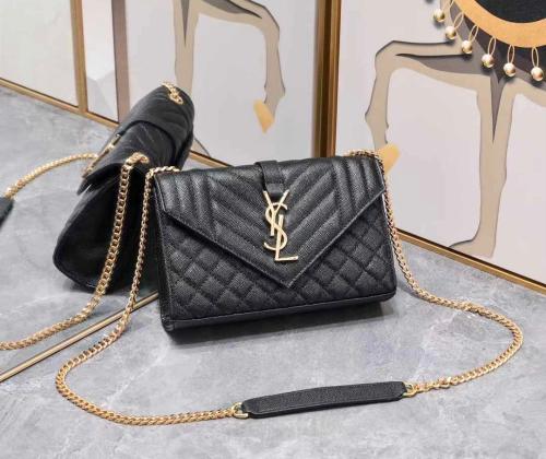 Saint Laurent 28cm black bag with chain - E-SEVEN STORE
