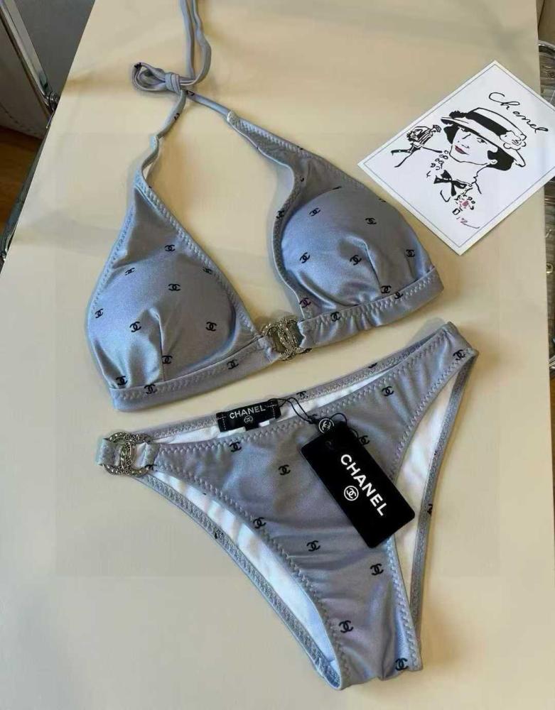 Chanel Women's Two-Piece Swimsuit in Grey - E-SEVEN STORE