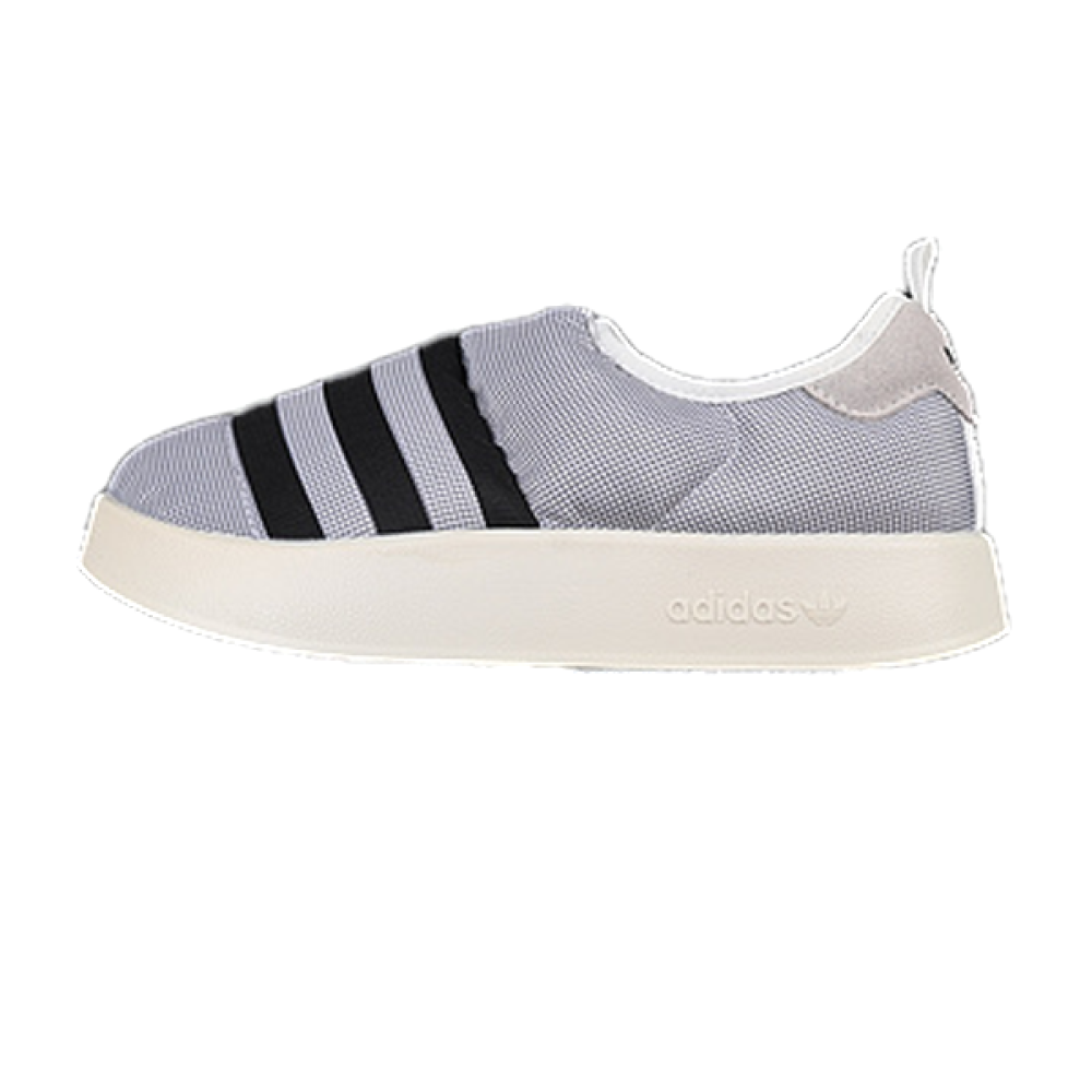 Adidas Unisex Puffylette Shoes Grey with Black Stripes