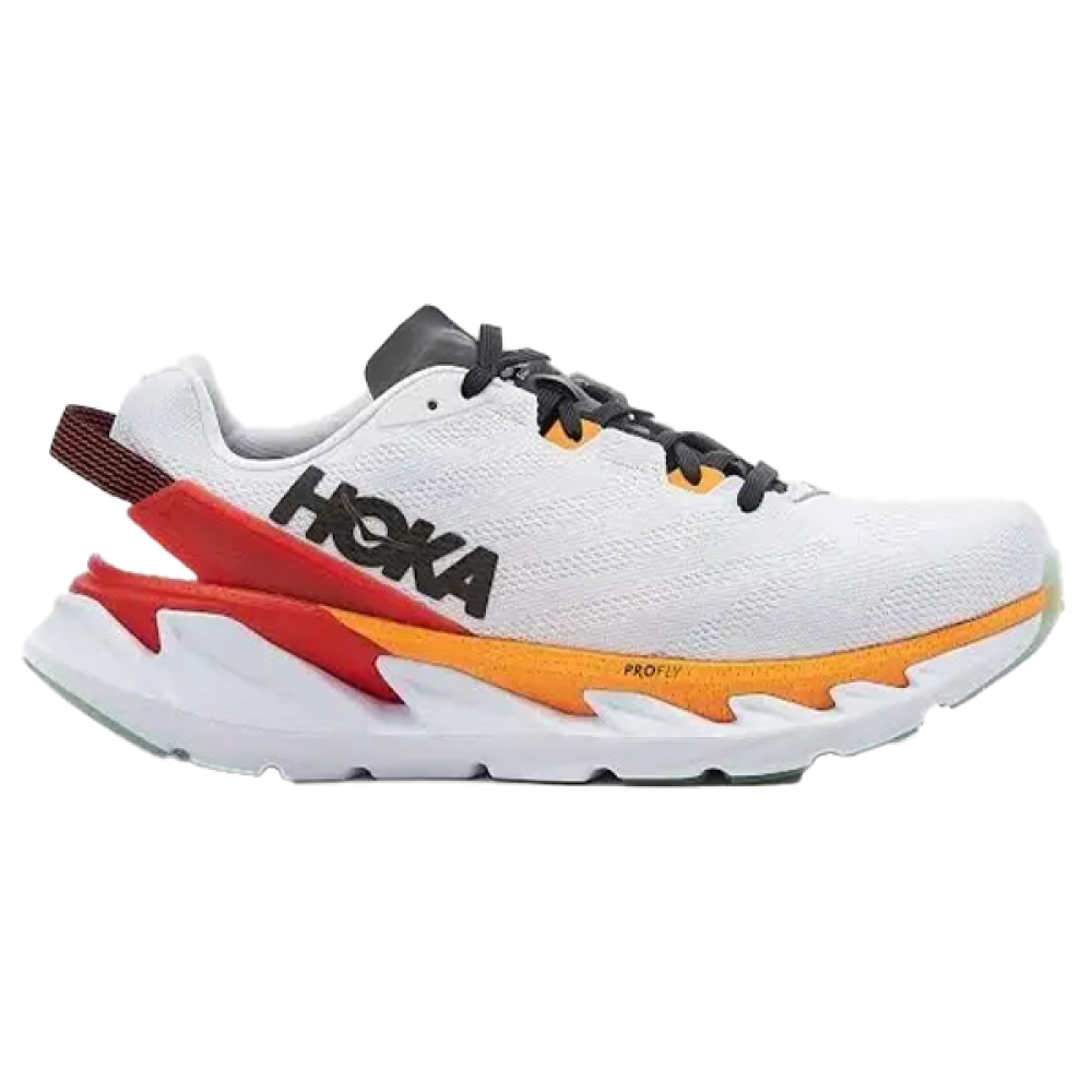 Hoka Evolon 2 sports shoes, white, orange and red