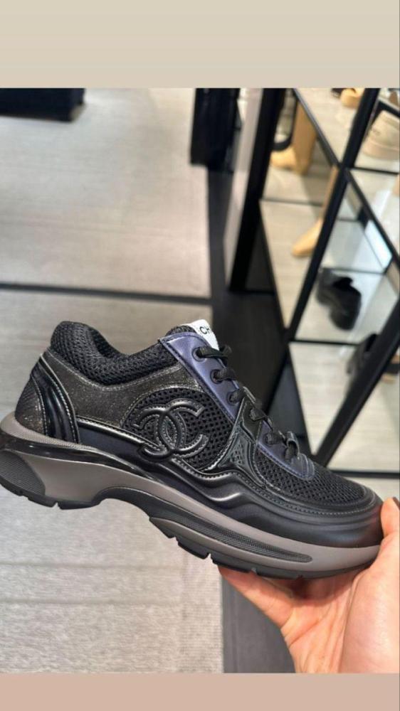 Chanel Women's Black and Purple Daily Sneakers - E-SEVEN STORE