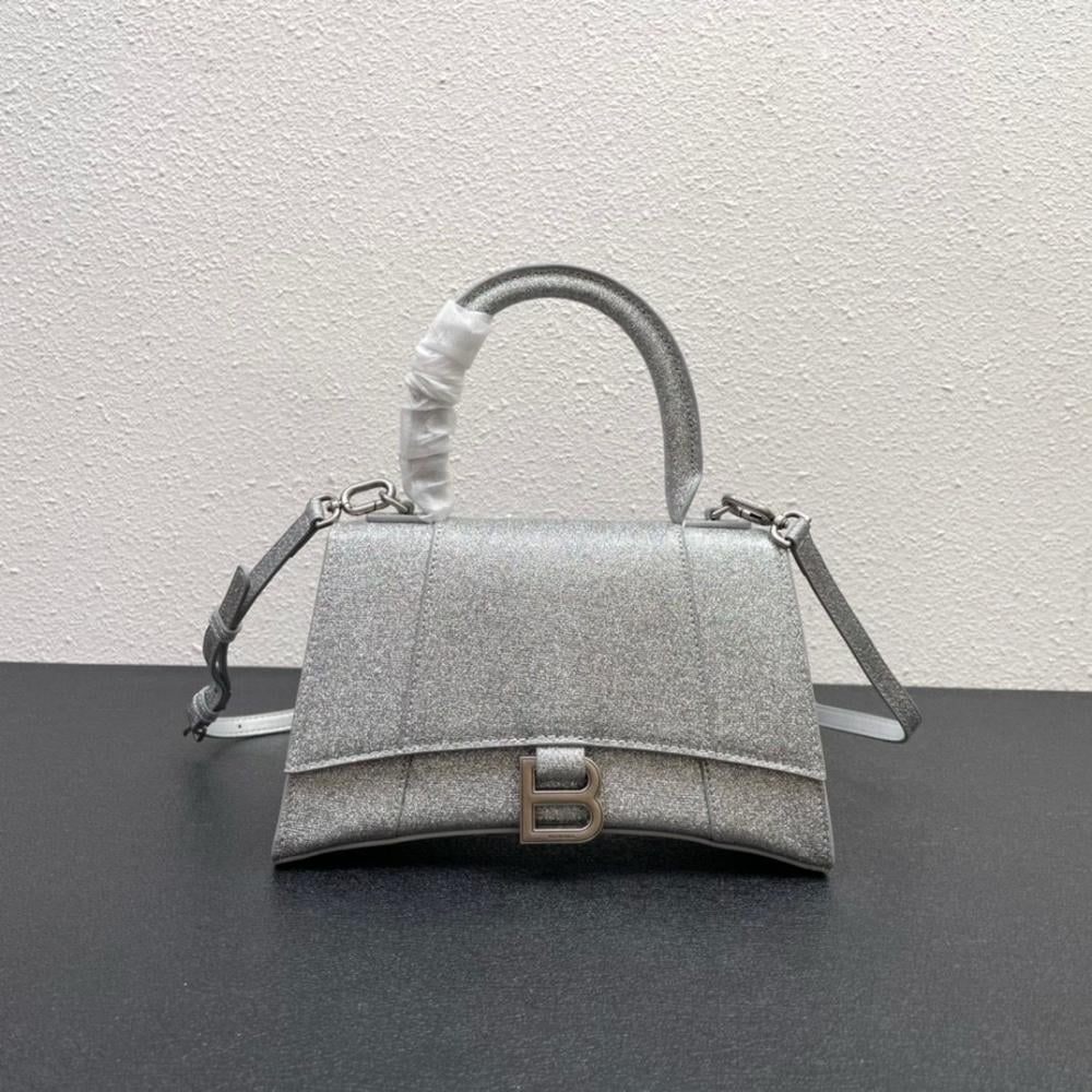 Balenciaga Women's Hourglass Bag in Silver Glitter