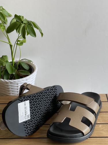Hermes Shaper Women's Open Sandal in Wood Brown - E-SEVEN STORE