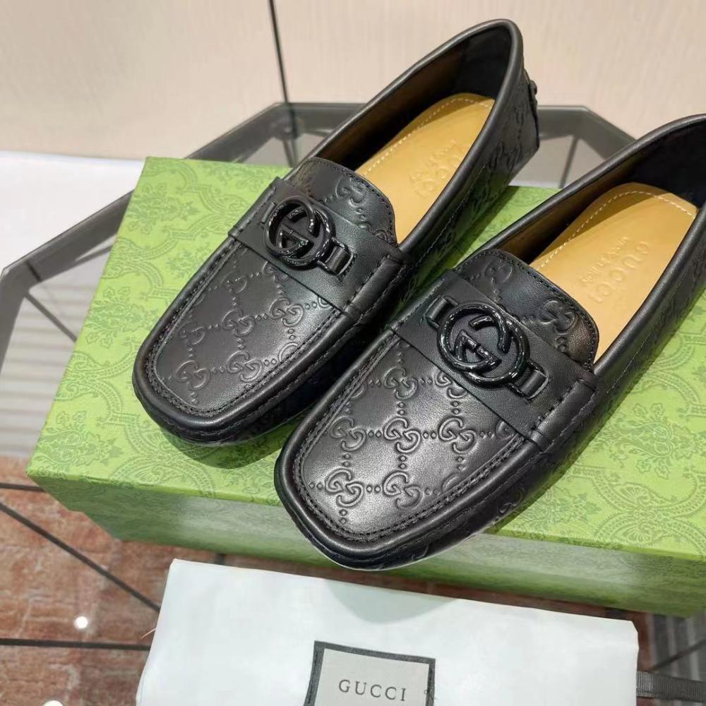 Gucci Shoes Men's Black GG Monogram Formal Shoes