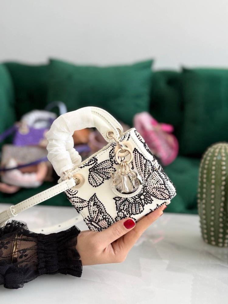Dior rhinestone embroidered bag with elegant butterfly