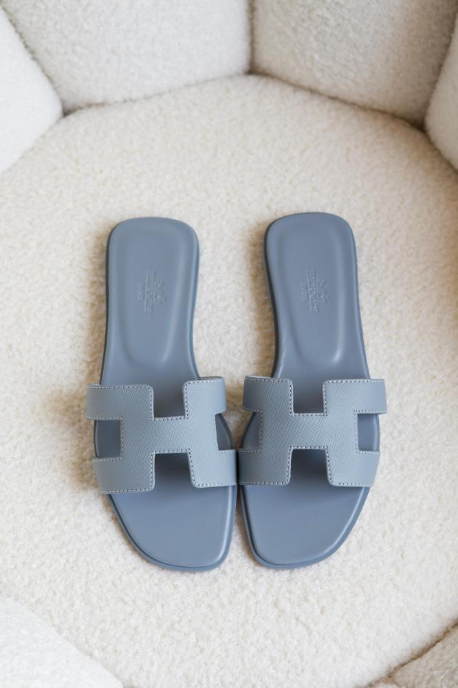 Oasis Sandals Hermes Oran Bleu Glacier Hermes Oasis Sandal In Bleu