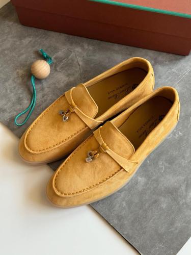 Lorebiana women's yellow suede flat shoes - E-SEVEN STORE