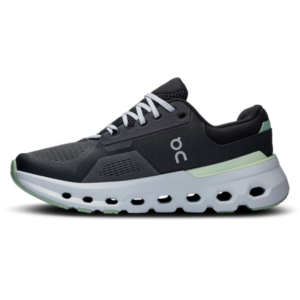 On Running Cloud Runner White Black Green Sneakers for