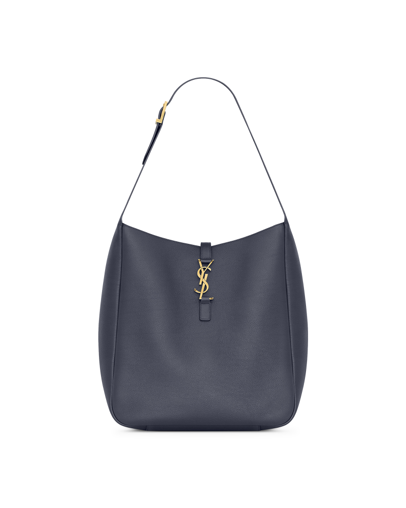 Saint Laurent Low 5 E7 Shoulder Bag in Navy Blue Leather