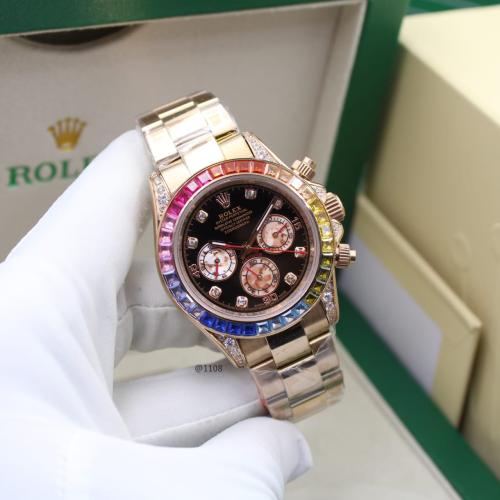 ロレックス Rolex Daytona Cosmograph Rose Gold Rainbow Wristwatch - E-SEVEN STORE