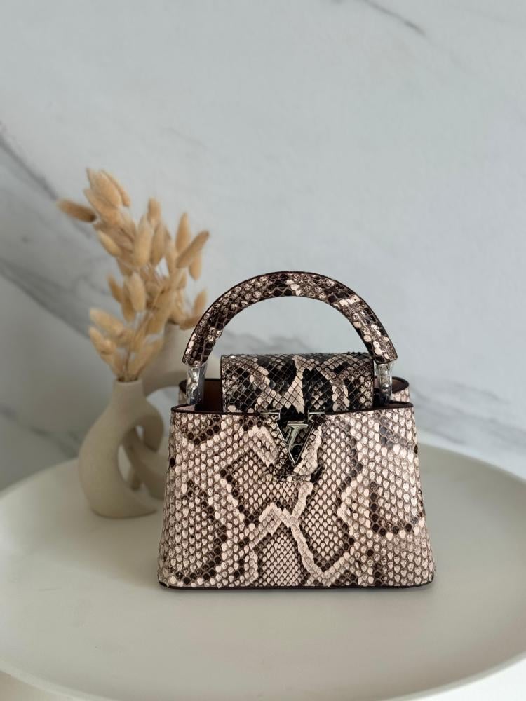 Louis Vuitton Capucine Snakeskin Mini Bag 21cm Beige and
