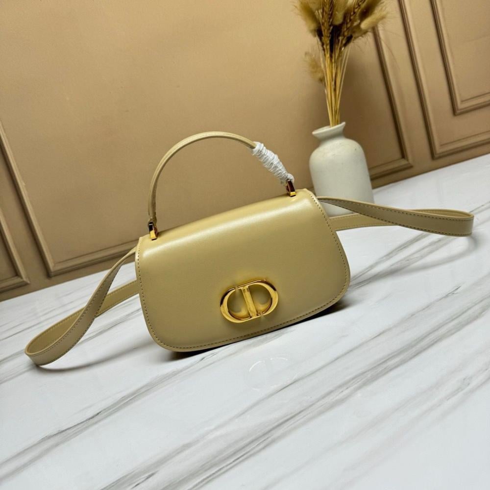 Dior 30 Montaigne leather bag for women, elegant, beige color