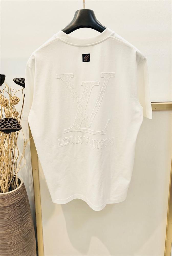 TシャツS Louis Vuitton Men's Short Sleeve White Blouse - E-SEVEN STORE