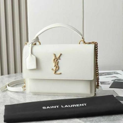 Yves Saint Laurent Sunset Medium Shoulder Bag in White - E-SEVEN STORE