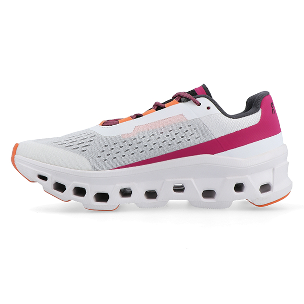 On Running Women's Cloud Monster White with Pink and Orange