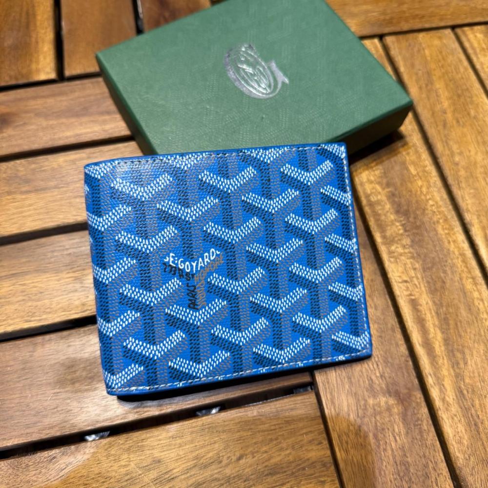 ヒューゴ Goyard Classic Men's Wallet, Brand Logo Leather, Navy Blue
