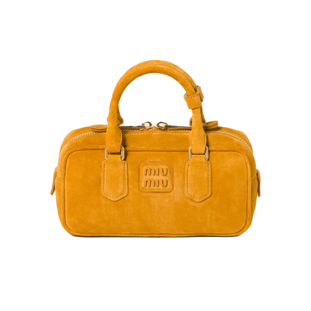A Miu Miu Arcadie Top Handle Bag in Honey - E-SEVEN STORE