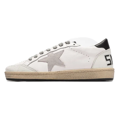 Golden Goose Flat Ball Star Shoes White, Grey and Black - E-SEVEN