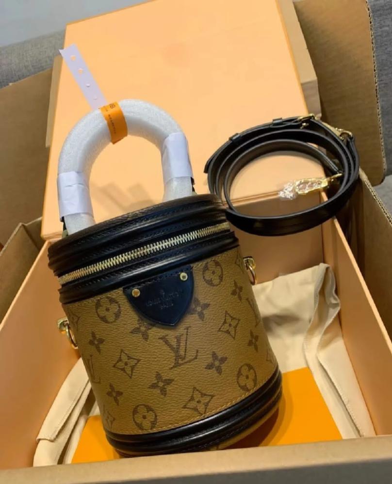Louis Vuitton Monogram Brown and Black Cylinder Bag