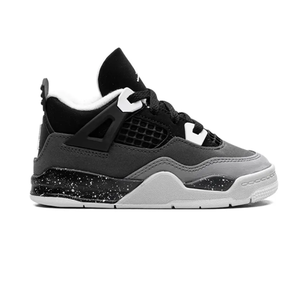 Jordan 4 Retro Kids' Sneakers in Grey and Black