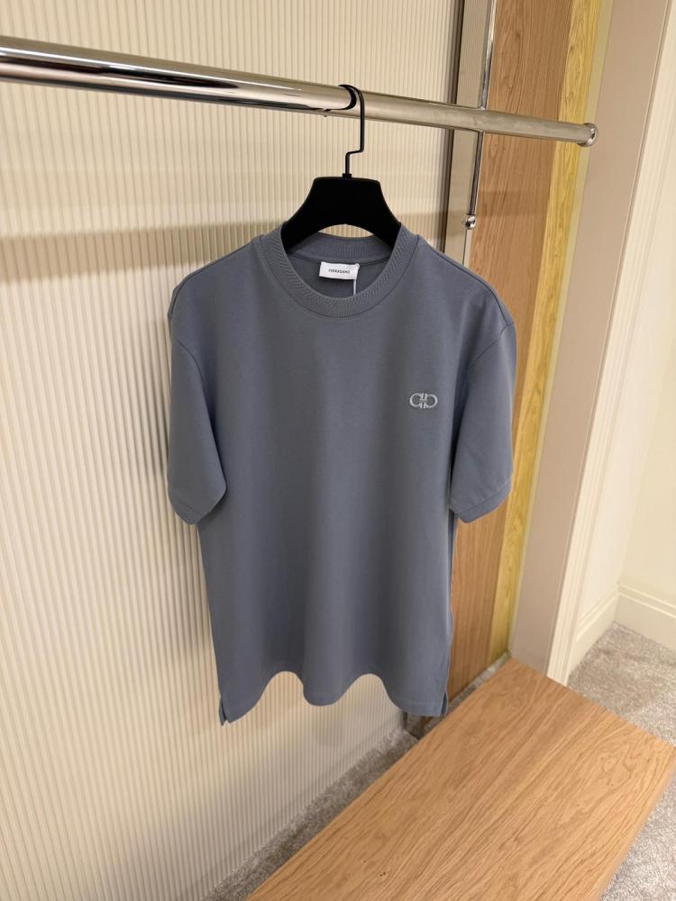 Salvatore Ferragamo Men's Grey Logo Daily T-Shirt