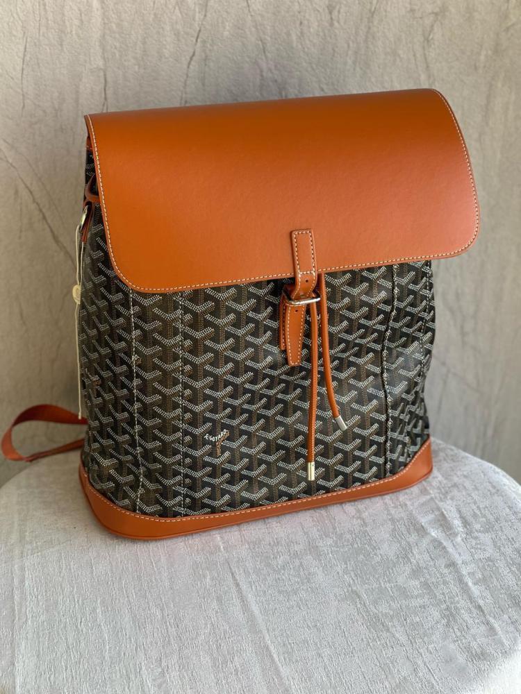 Goyard Unisex MM Alpine Shoulder Bag in Black and Honey