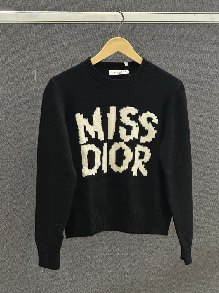 Dior Miss Dior Black Elegant Women's Long Sleeve Sweater