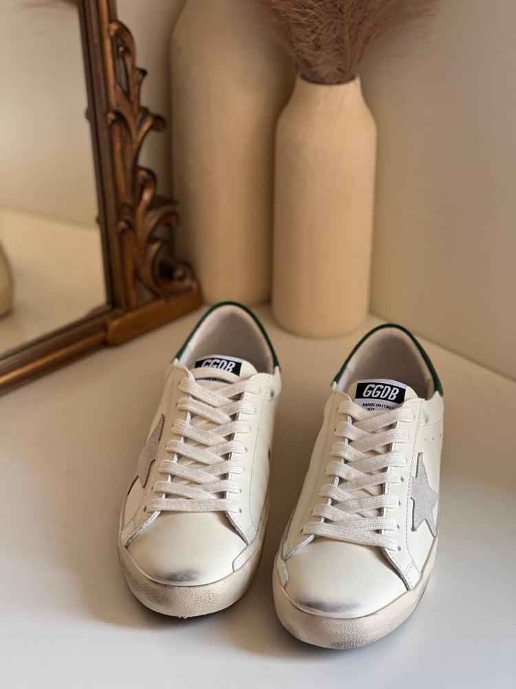 Golden Goose Men's Sneakers, White and Green - E-SEVEN STORE