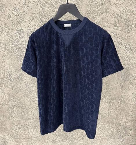Dior casual t-shirt with embossed obelisk print, navy blue - E