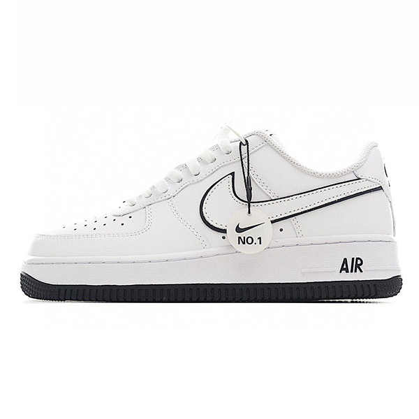 سنيكر نايكي اير فورس1 ابيض مع تفاصيل سوداء للجنسين