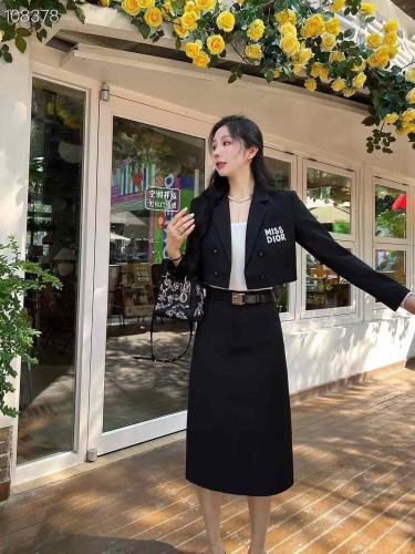 Miss Dior Women's Formal Suit: Jacket and Long Skirt in Black - E