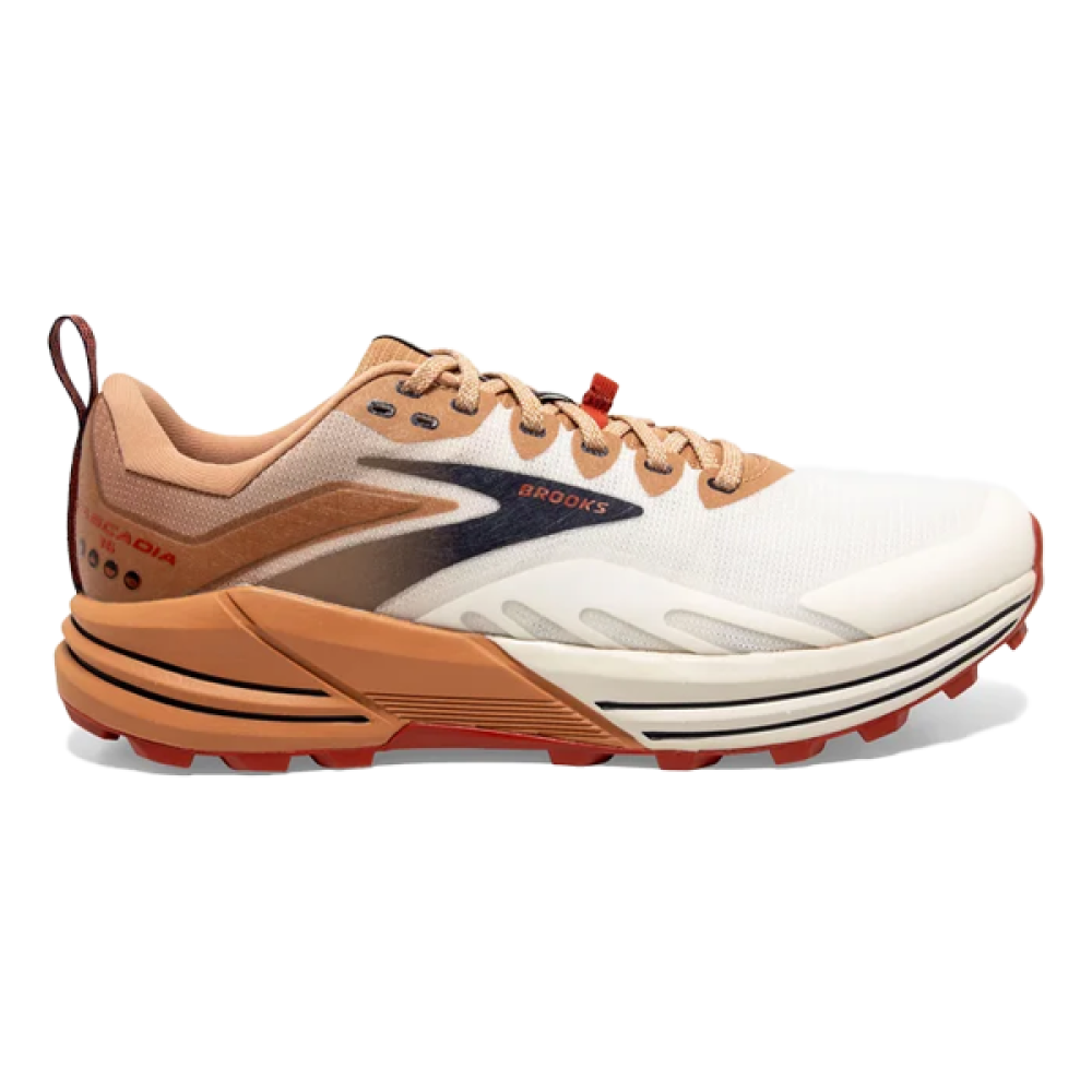 Brooks Cascadia 16 Tennis Shoes, Brown and White