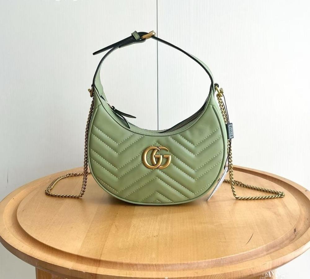 Gucci Marmont GG Pistachio Chain Shoulder Bag - E-SEVEN STORE