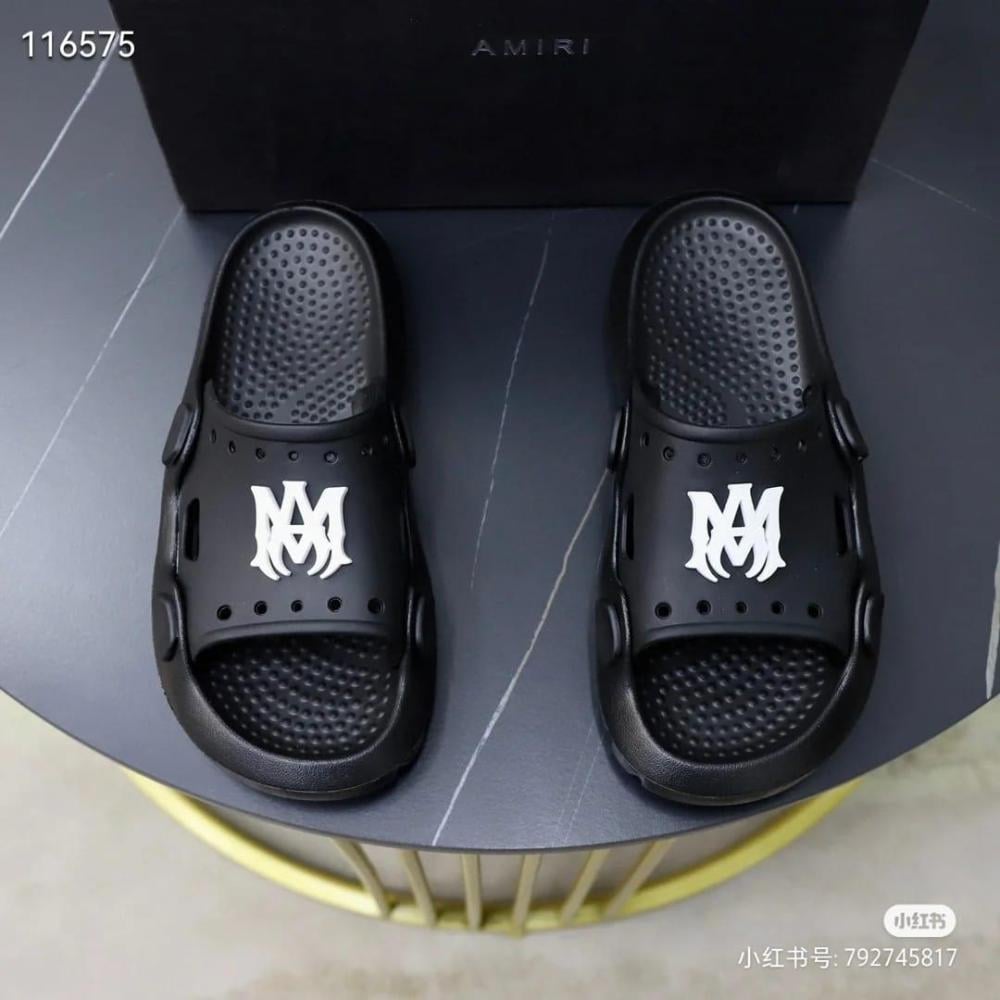 Sunday Amiri Men's Slippers, Black Luxury E-SEVEN STORE