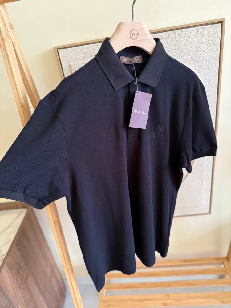 Men's Plus Size L'Orbiana Polo T-Shirt, Black - E-SEVEN STORE