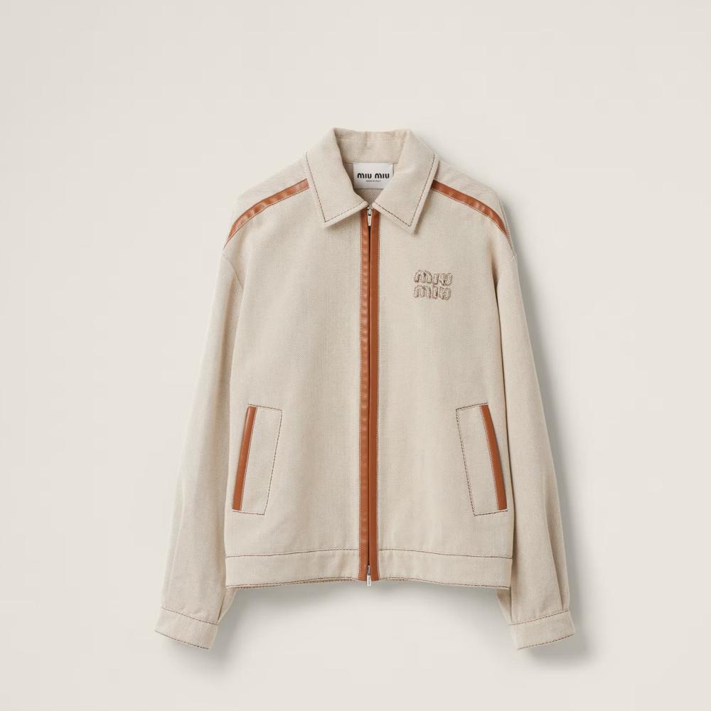 MIU MIU レディースジャケット Miu Miu Women's High Quality Zip Jacket in Honey Beige - E