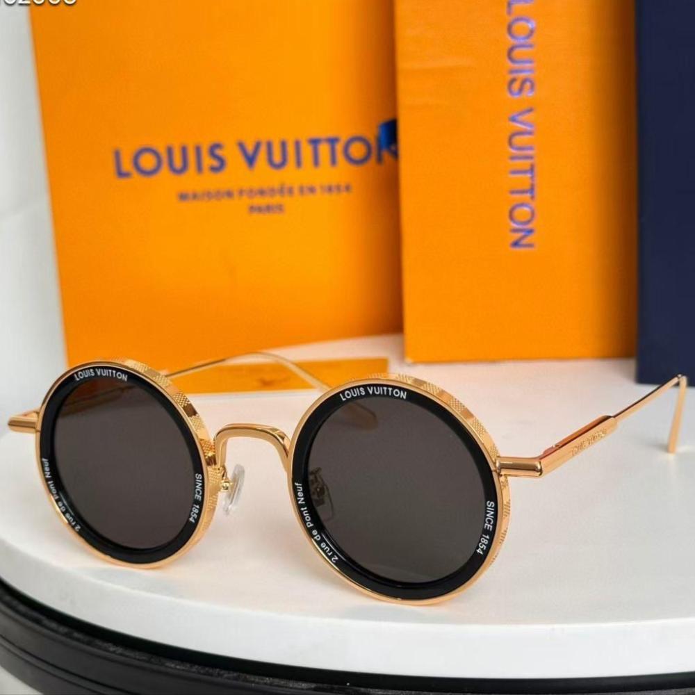 Louis Vuitton Round Sunglasses Black and Gold Lens E-SEVEN STORE