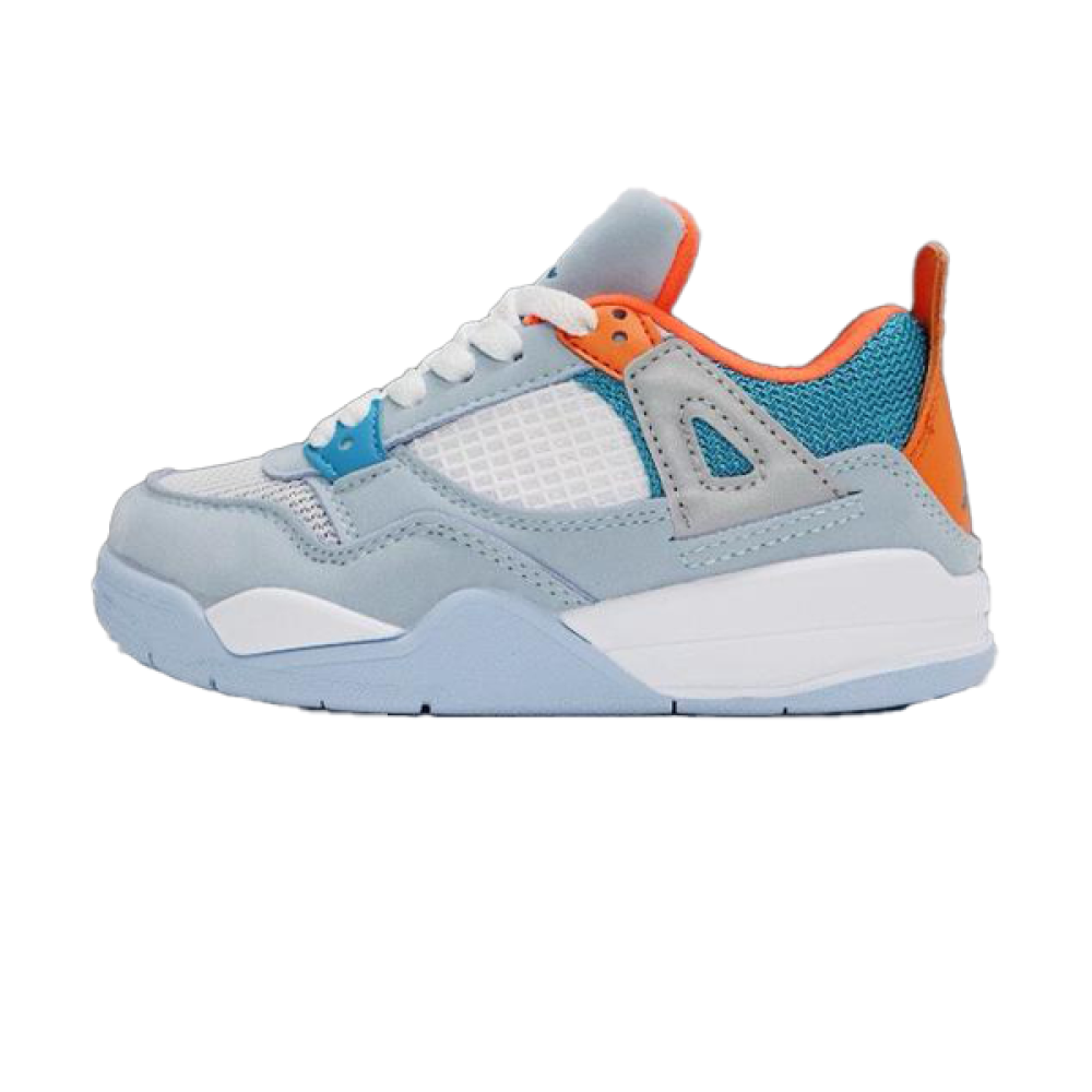 Jordan 4 Retro Kids' Running Sneaker in Blue Orange - E-SEVEN STORE