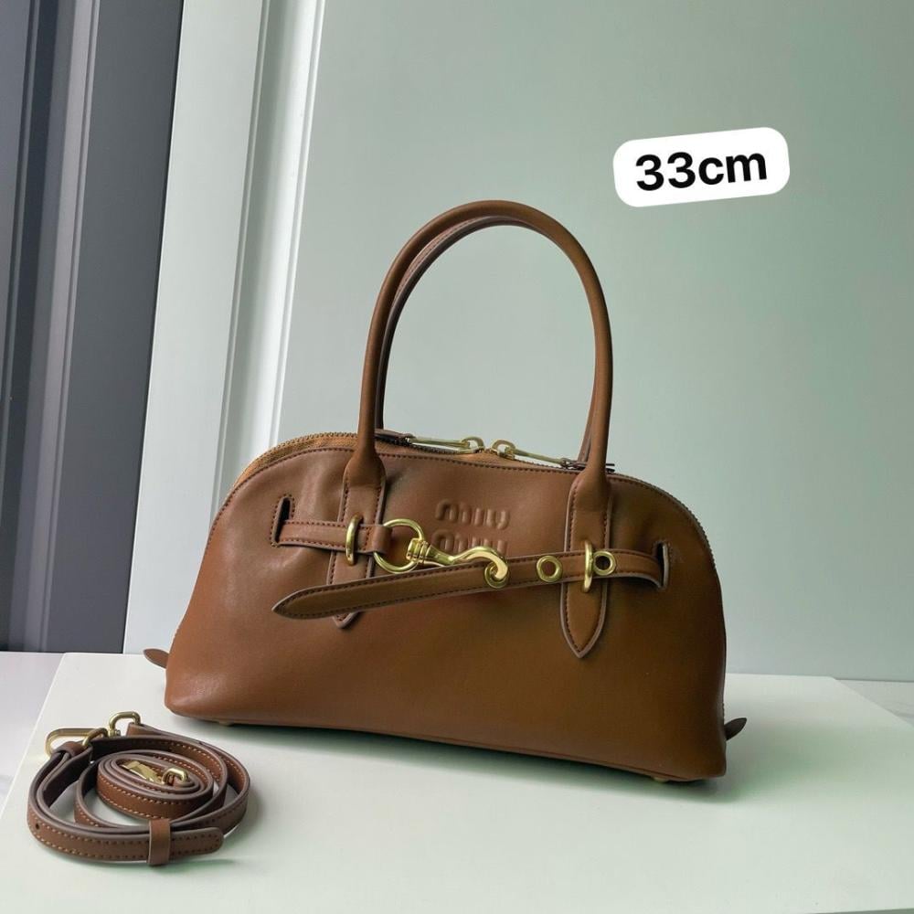 Miu Miu Large Bag in Luxury Leather, 33 cm, with Top Handles