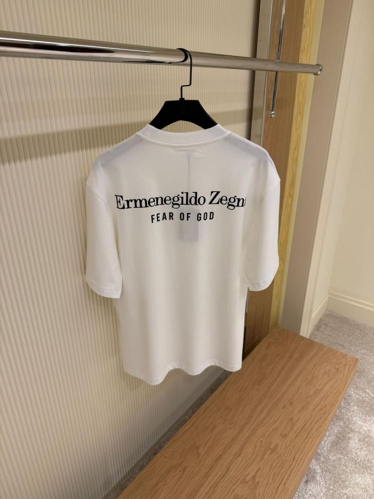Zegna x Fear of God Men's Short Sleeve White T-Shirt - E