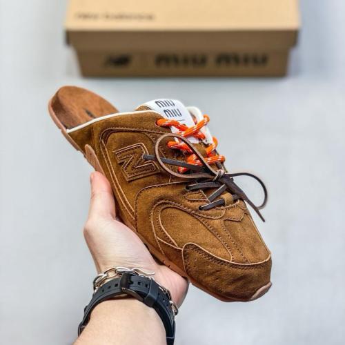 New Balance 530 x Miu Miu Unisex Slipper, Dark Honey - E-SEVEN STORE