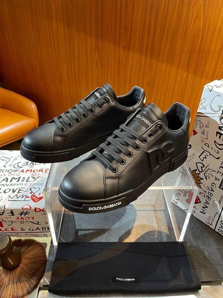 Dolce & Gabbana ブラック スニーカー サイズ7 ブラックのメンズ ポルトフィーノ スニーカー ナッパカーフ