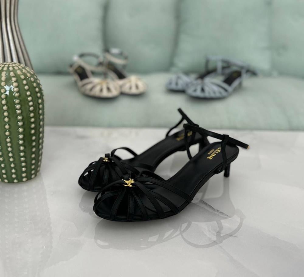 Celine Women's Low Heel Comfort Sandal in Black - E-SEVEN STORE